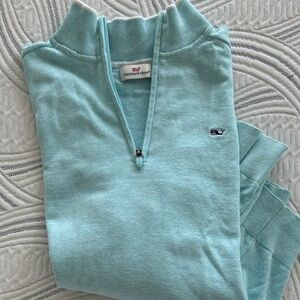 Vineyard Vines Aqua Half-Zip Sweater